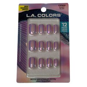 L.A. Colors Sunset Blush Petite Chrome Press On Nails New